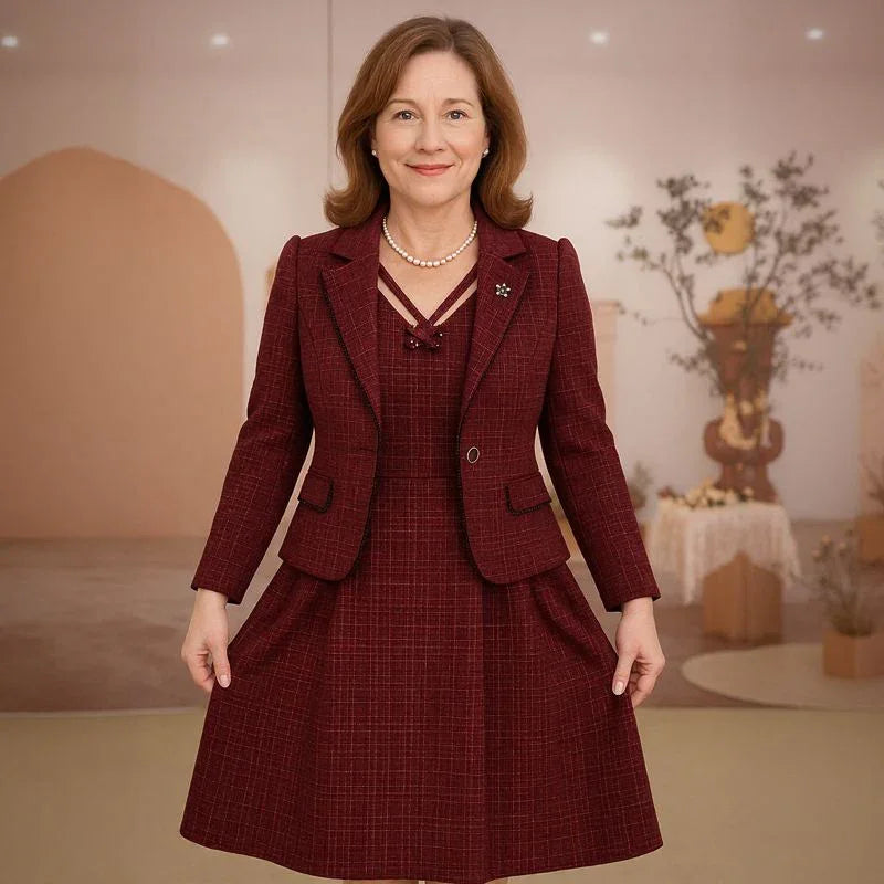 Lorelei™-Set mit strukturiertem Blazer und Kleid mit verziertem Ausschnitt / Präsenz, Stil und zeitlose Eleganz!