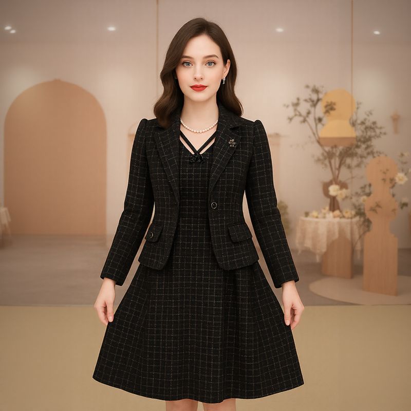 Lorelei™-Set mit strukturiertem Blazer und Kleid mit verziertem Ausschnitt / Präsenz, Stil und zeitlose Eleganz!