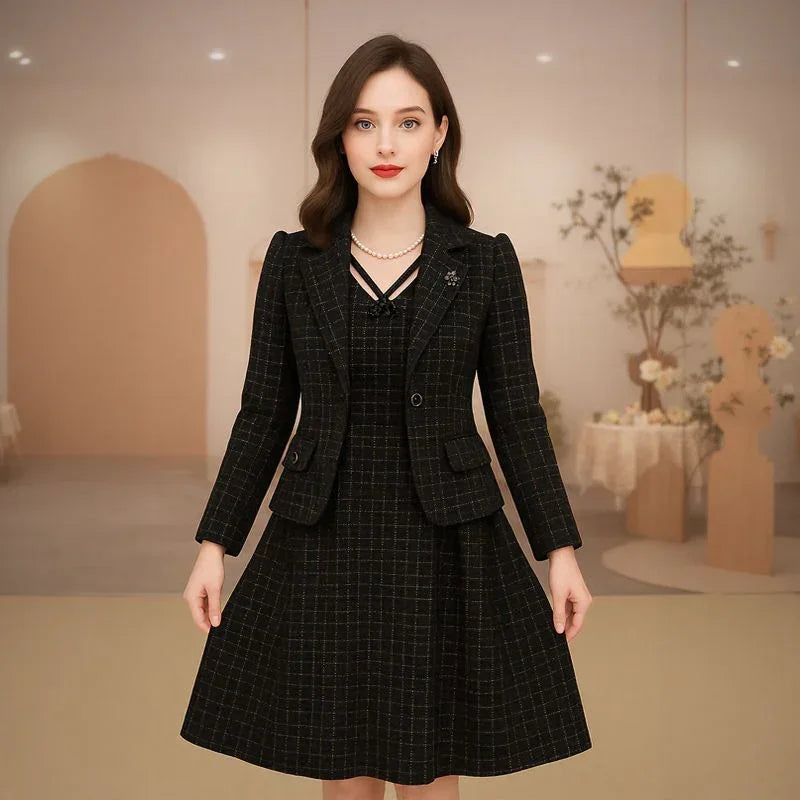 Lorelei™-Set mit strukturiertem Blazer und Kleid mit verziertem Ausschnitt / Präsenz, Stil und zeitlose Eleganz!