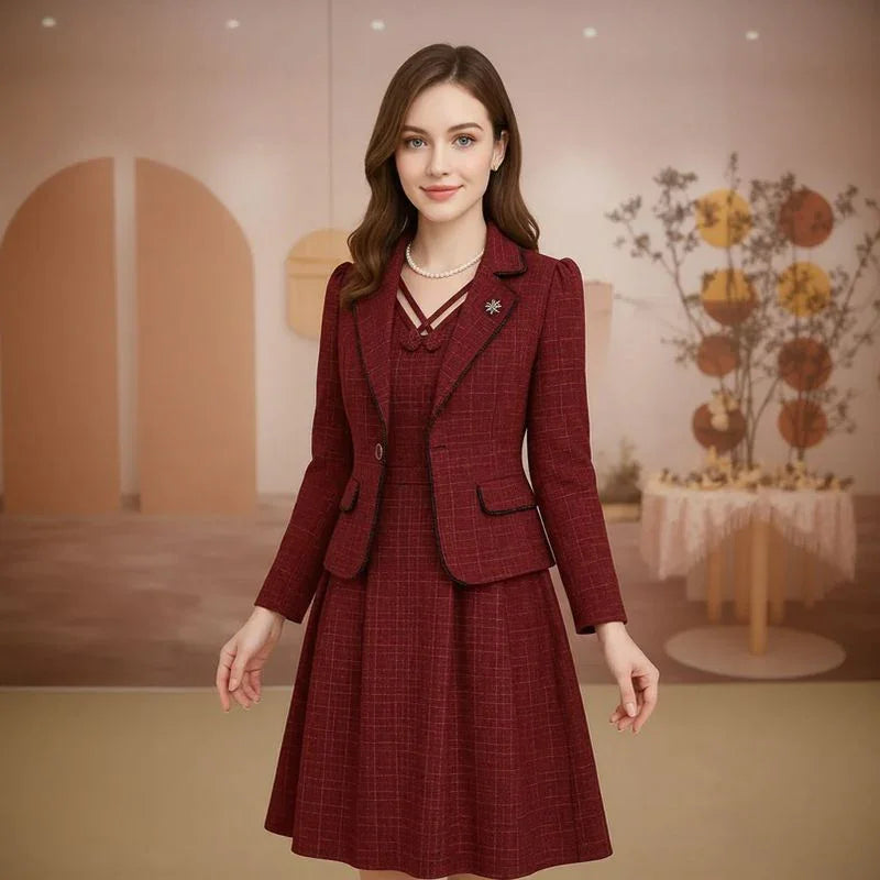 Lorelei™-Set mit strukturiertem Blazer und Kleid mit verziertem Ausschnitt / Präsenz, Stil und zeitlose Eleganz!