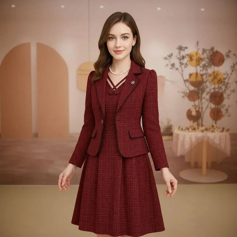 Lorelei™-Set mit strukturiertem Blazer und Kleid mit verziertem Ausschnitt / Präsenz, Stil und zeitlose Eleganz!