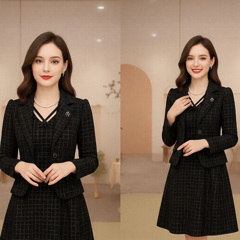 Lorelei™-Set mit strukturiertem Blazer und Kleid mit verziertem Ausschnitt / Präsenz, Stil und zeitlose Eleganz!