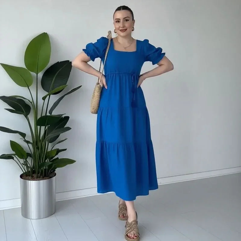 Bella™-Kleid aus strukturierter Viskose mit Prinzessinnenärmeln / Leichtigkeit, Charme und Feminität in jeder Bewegung