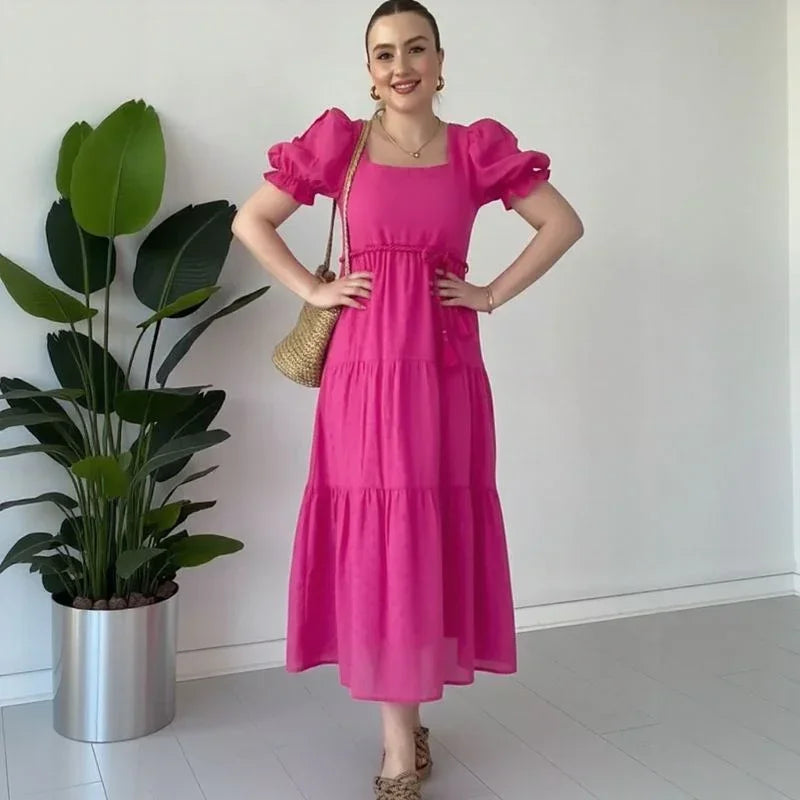 Bella™-Kleid aus strukturierter Viskose mit Prinzessinnenärmeln / Leichtigkeit, Charme und Feminität in jeder Bewegung