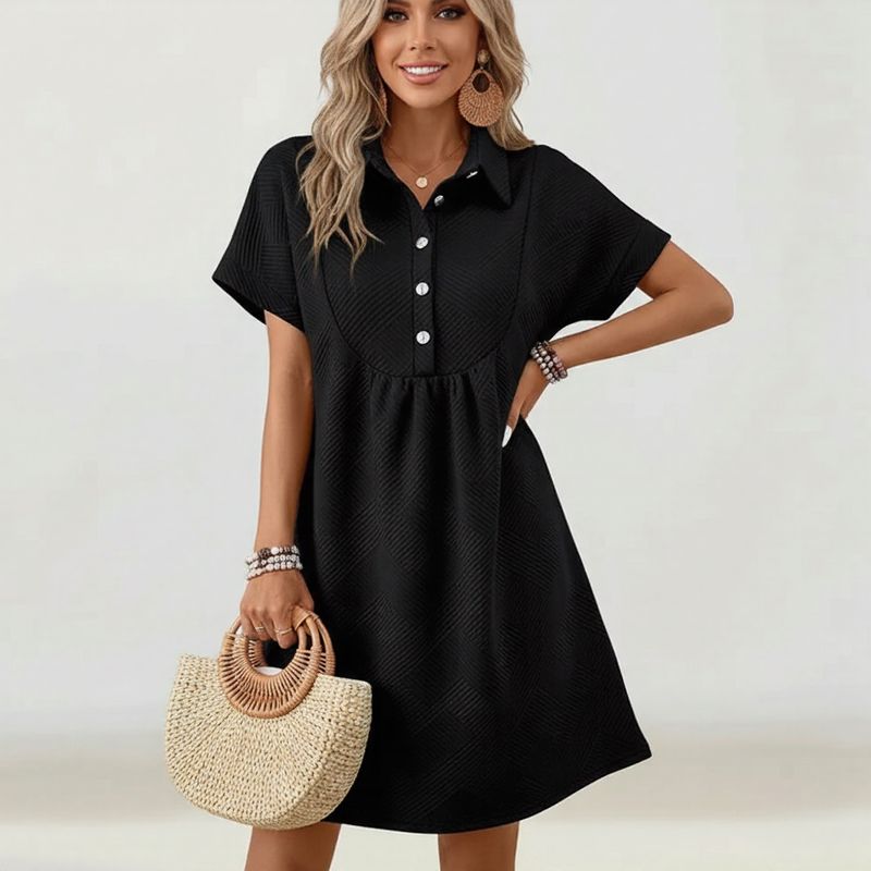 Kleid Hildegard™ aus Hochwertigem Strukturiertem Strick / Klassische Geometrische Struktur und Feminine Haltung!