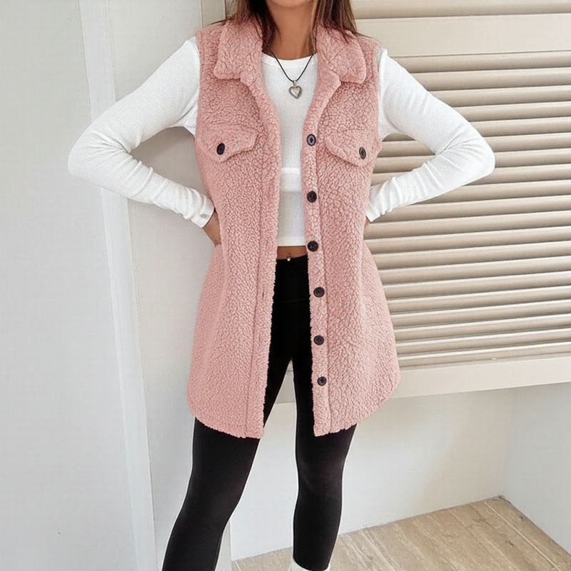 Aspen™-Weste aus hochwertigem Sherpa mit verlängertem Design / Stilvoller Komfort für kalte Tage!