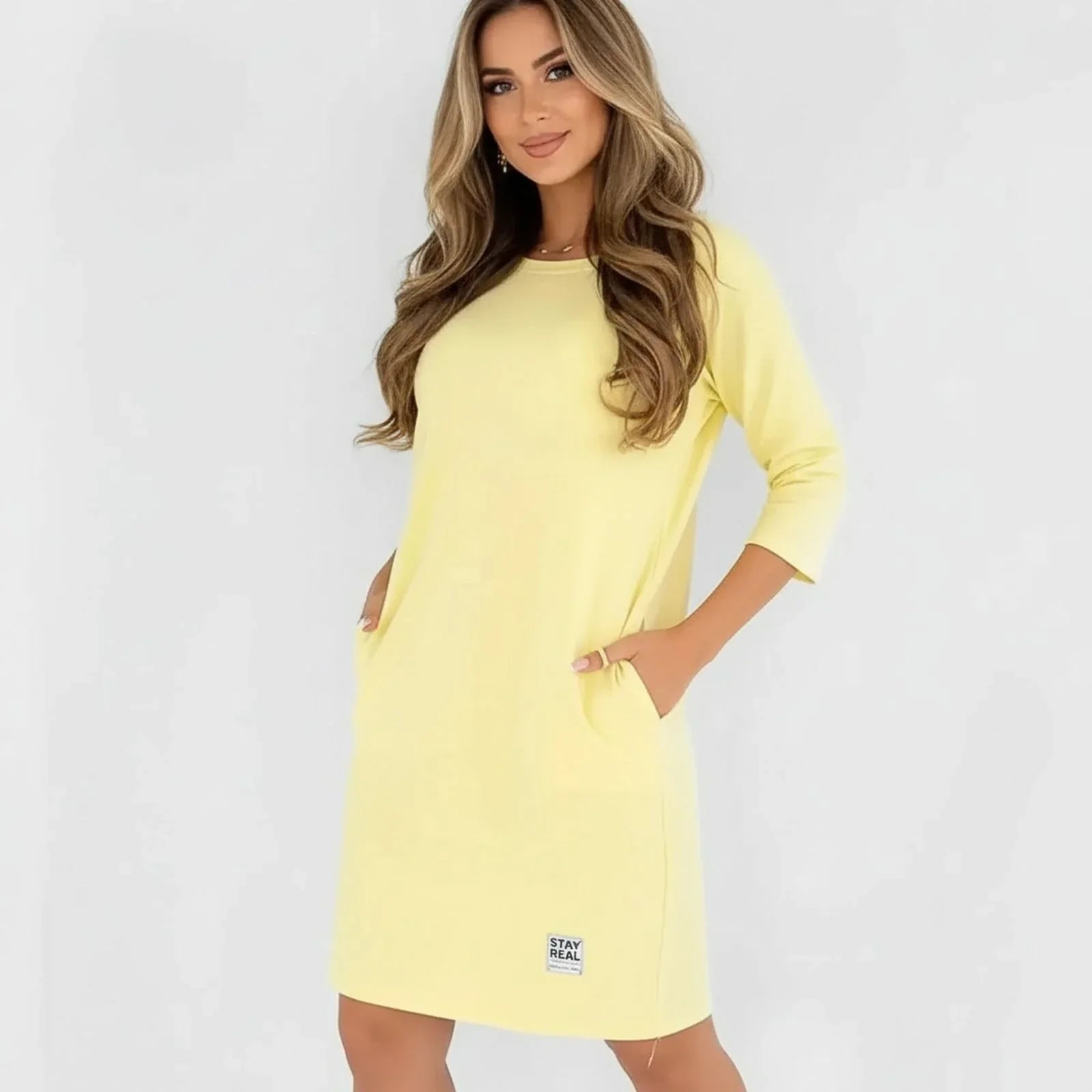 Daily™-Kleid aus Comfort-Strick mit 3/4-Ärmeln / Das elegante Basic, das die Figur vorteilhaft betont, ohne einzuengen!