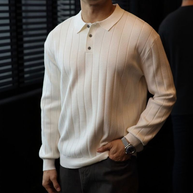 Valenor™ Polohemd aus gerippter Premium-Viskose / Souveräne Eleganz für Männer mit Ausstrahlung