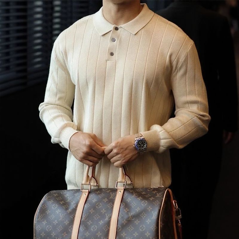 Valenor™ Polohemd aus gerippter Premium-Viskose / Souveräne Eleganz für Männer mit Ausstrahlung