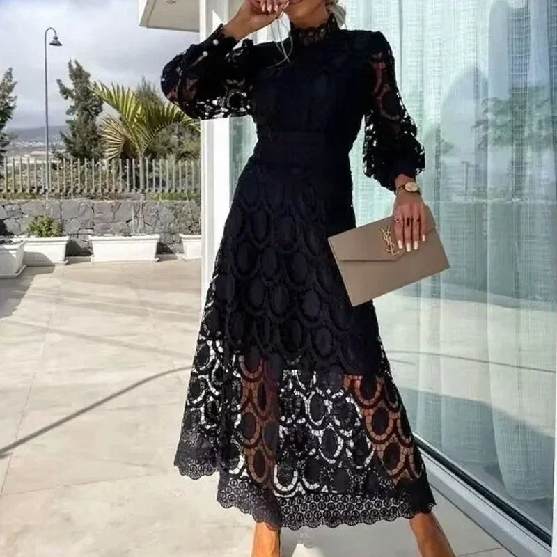 Leonor™-Kleid aus handgefertigter Spitze mit feiner Verarbeitung / Luxuriöse Eleganz mit Haltung und Klasse!