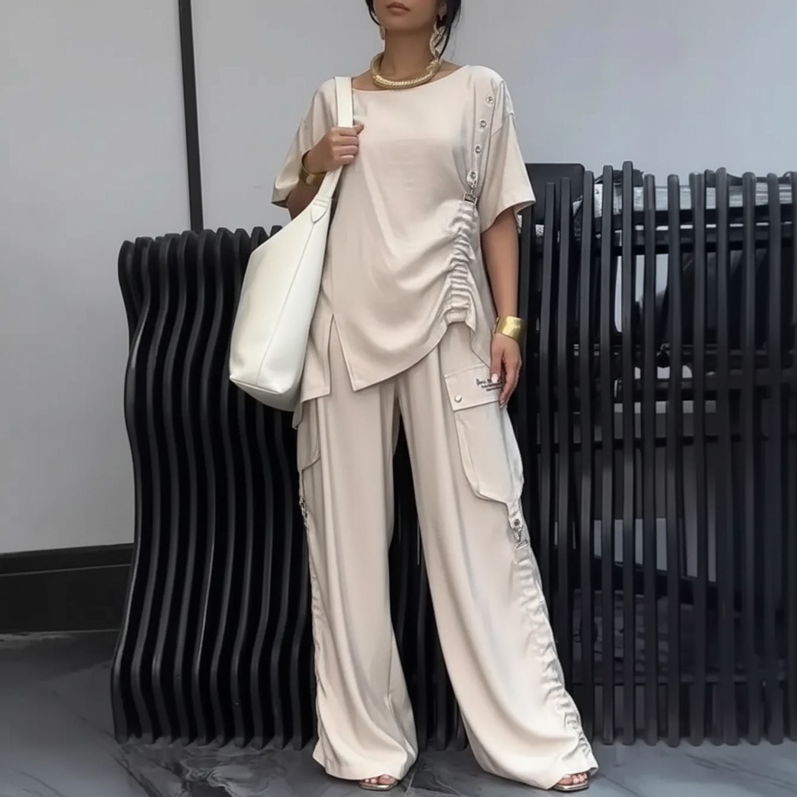 Nomad Chic™ 2-teiliges Set mit asymmetrischem Design und fließender Silhouette / Moderne Eleganz für einen dynamischen Alltag!