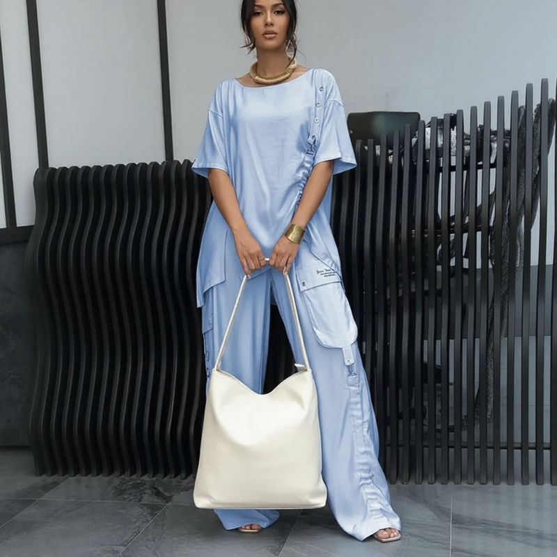 Nomad Chic™ 2-teiliges Set mit asymmetrischem Design und fließender Silhouette / Moderne Eleganz für einen dynamischen Alltag!