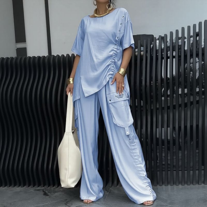 Nomad Chic™ 2-teiliges Set mit asymmetrischem Design und fließender Silhouette / Moderne Eleganz für einen dynamischen Alltag!