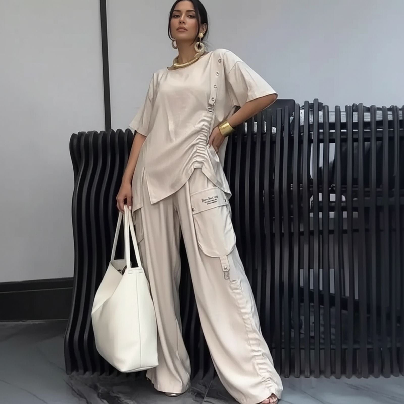 Nomad Chic™ 2-teiliges Set mit asymmetrischem Design und fließender Silhouette / Moderne Eleganz für einen dynamischen Alltag!