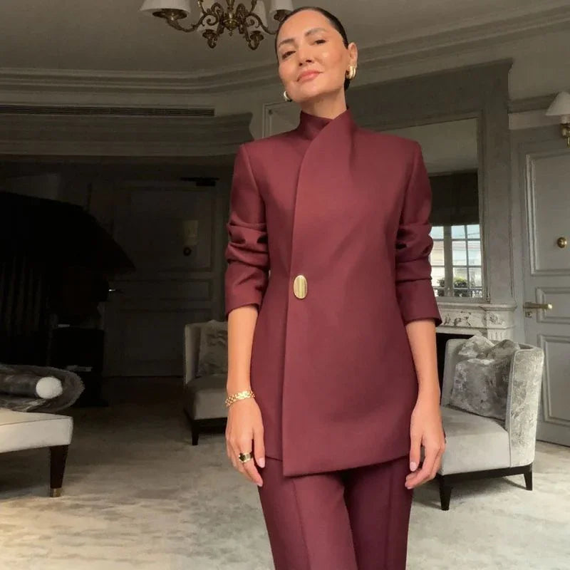 Catherine™ Tailoring-Set mit Blazer und Gerader Hose / Eleganz und Präsenz für Starke Frauen