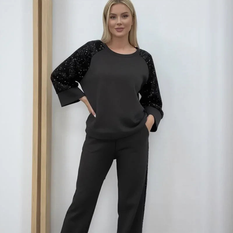 Charlotte™ Set mit Paillettenärmeln und Bequemer Passform / Wärme, Präsenz und Eleganz für Kalte Tage