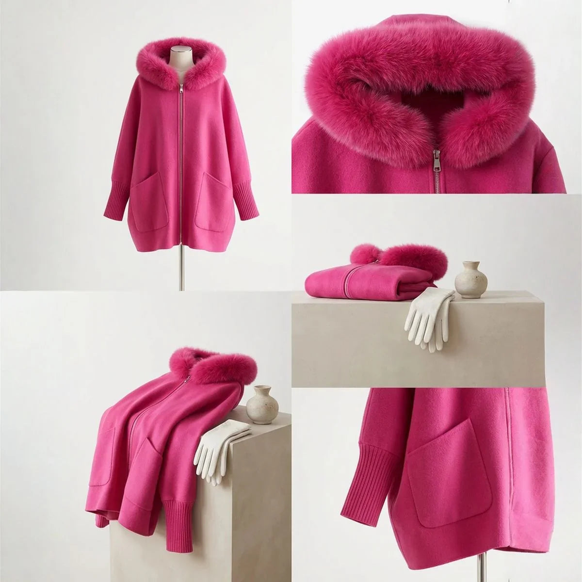 Scarlet™ Damenmantel mit luxuriöser Plüschkapuze