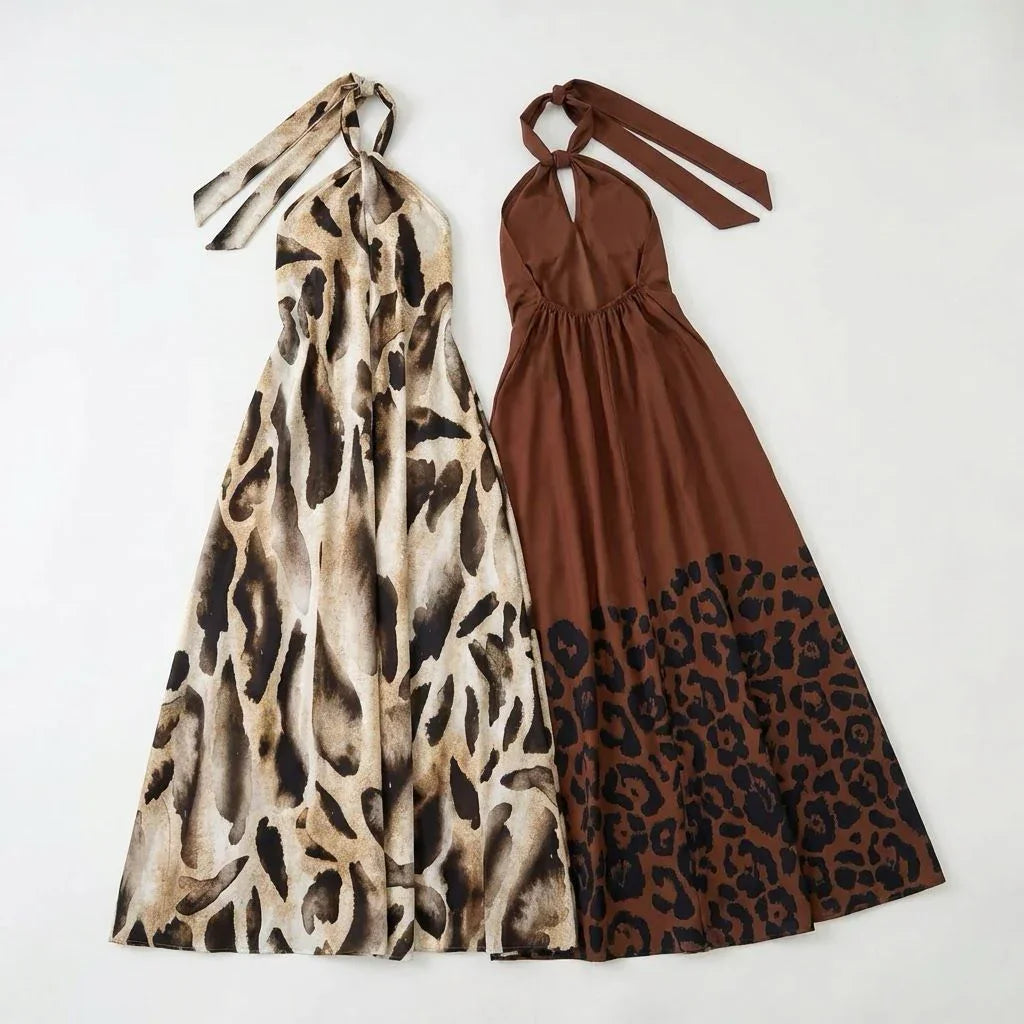 Isla Nomad™ Langes Viskosekleid mit Fließendem Schnitt und Wilder Musterung