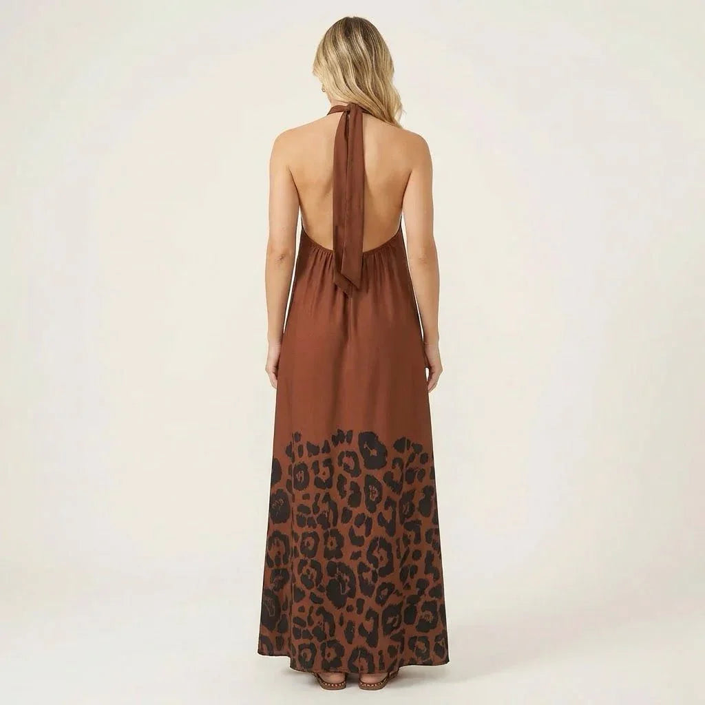 Isla Nomad™ Langes Viskosekleid mit Fließendem Schnitt und Wilder Musterung