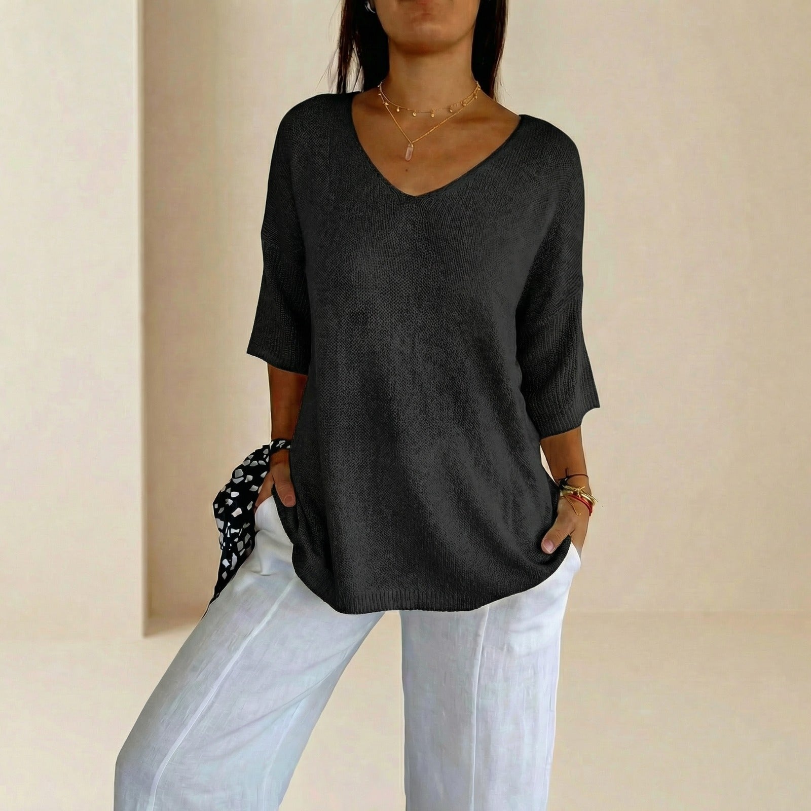 Carmim™ Bluse aus weichem Strick mit strukturierter Masche