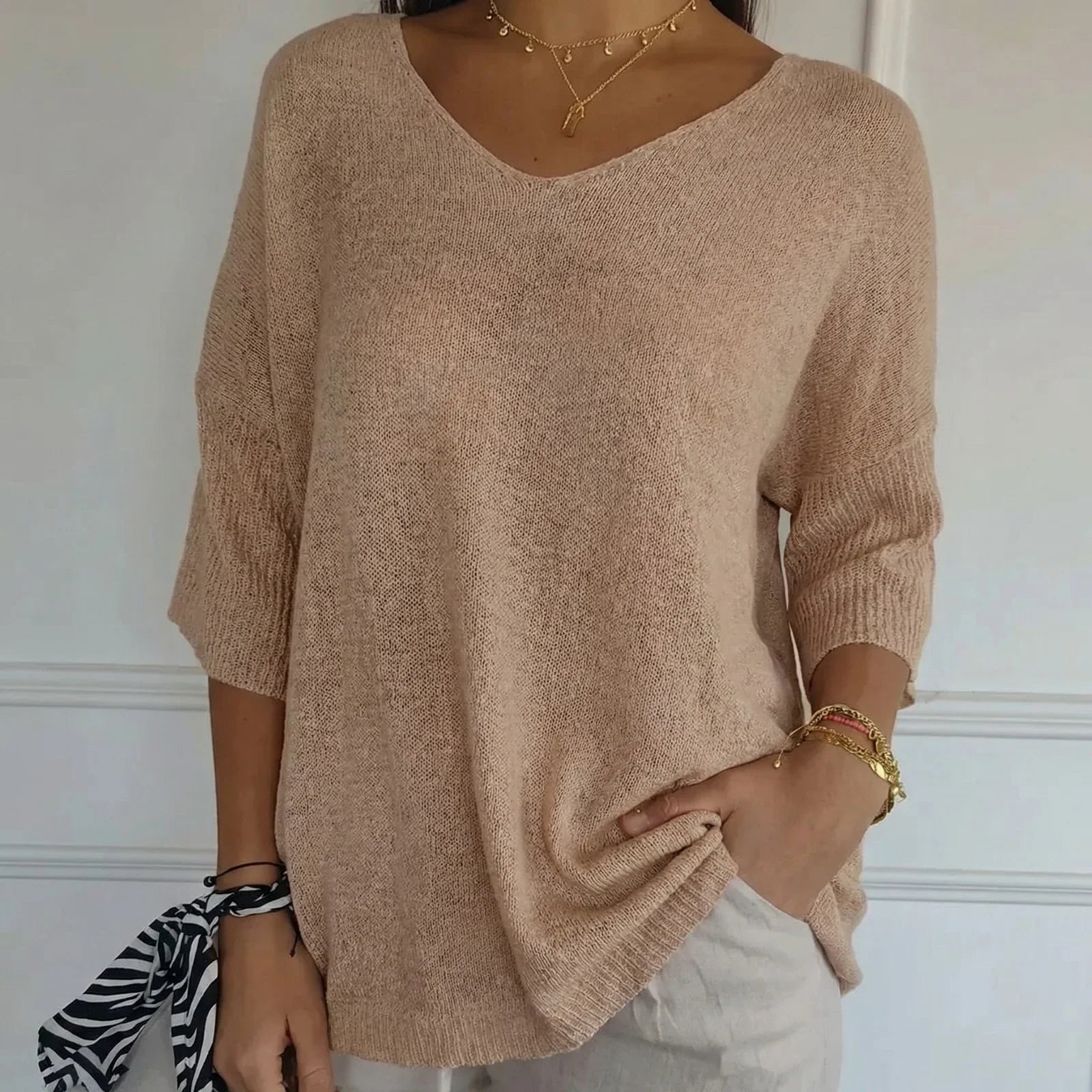 Carmim™ Bluse aus weichem Strick mit strukturierter Masche