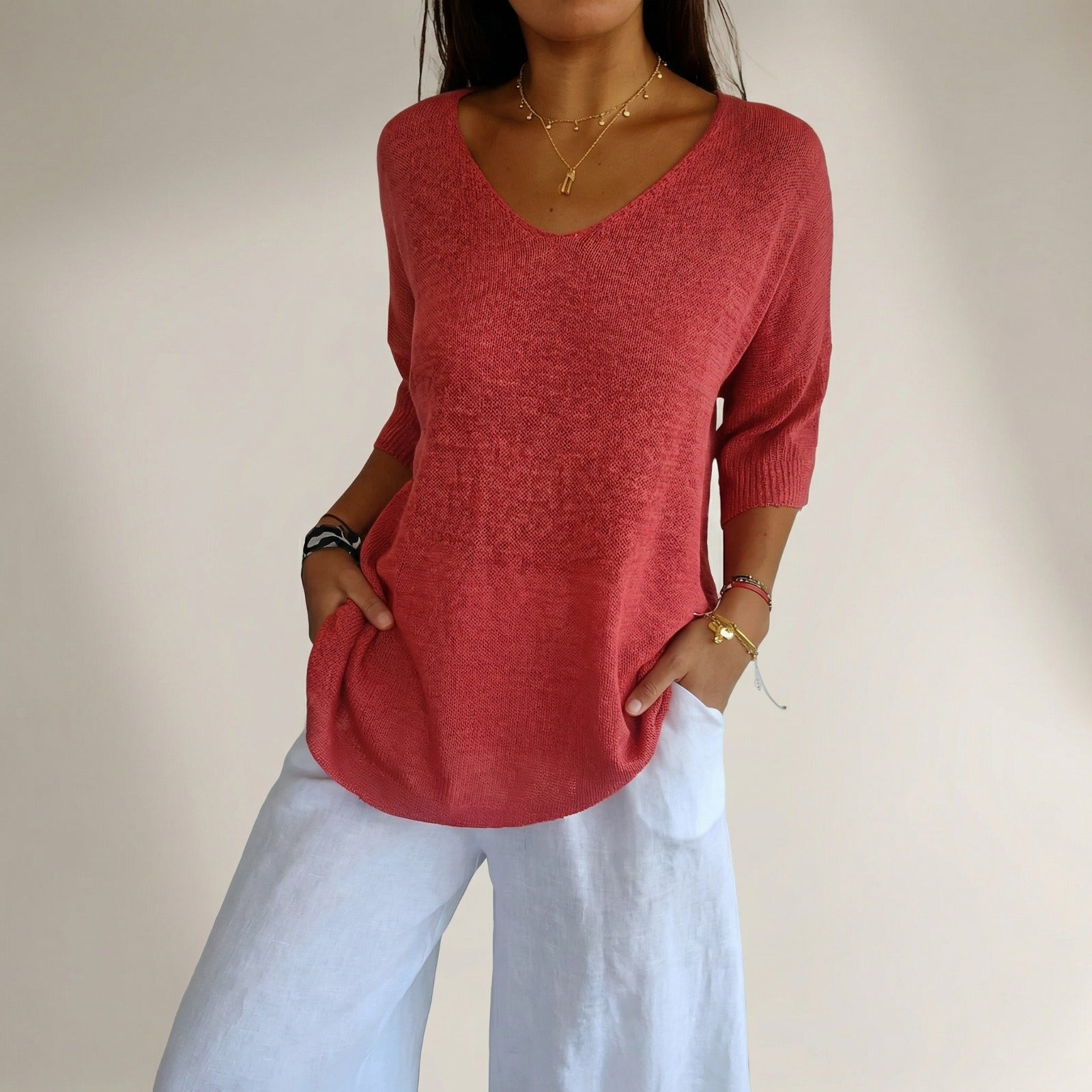 Carmim™ Bluse aus weichem Strick mit strukturierter Masche