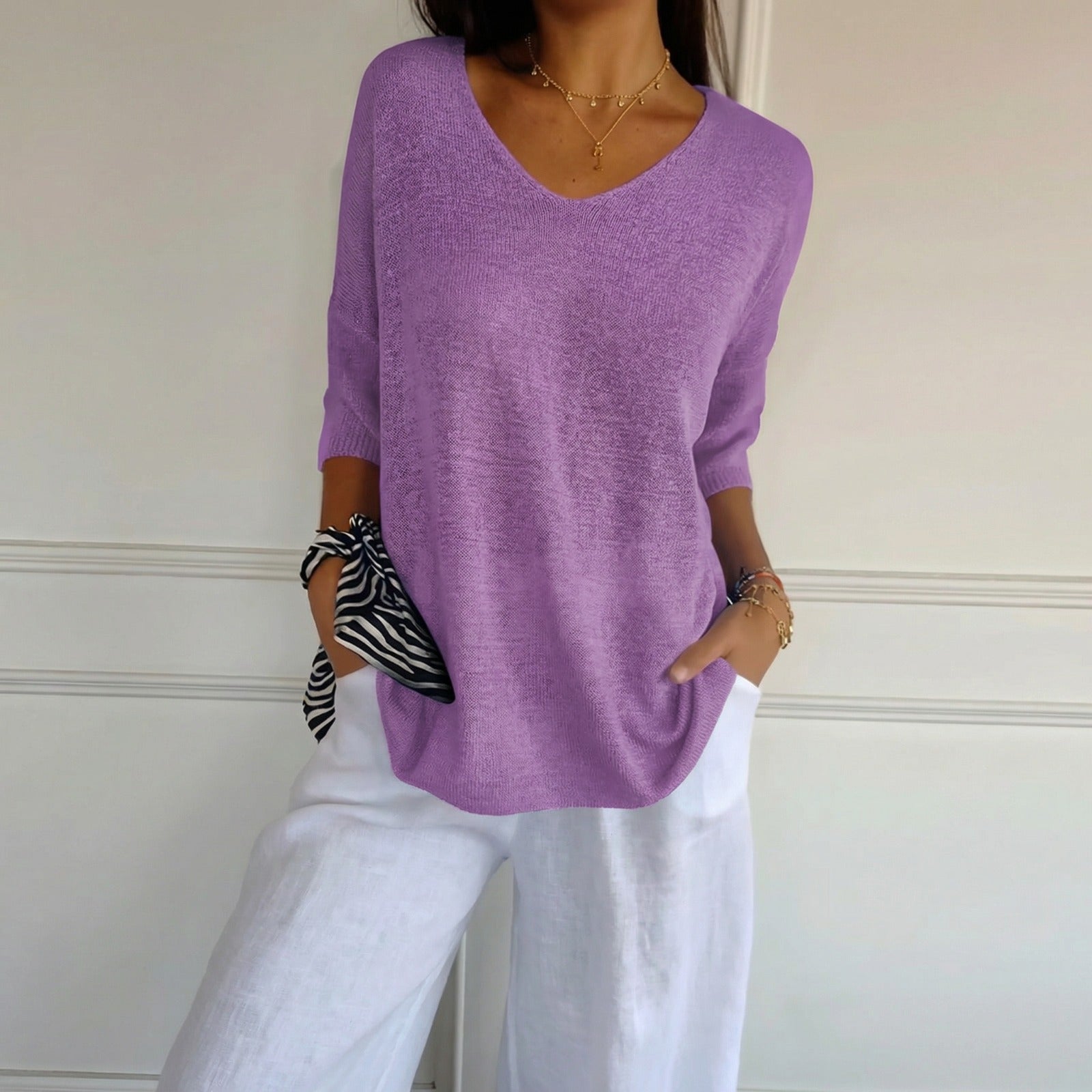 Carmim™ Bluse aus weichem Strick mit strukturierter Masche