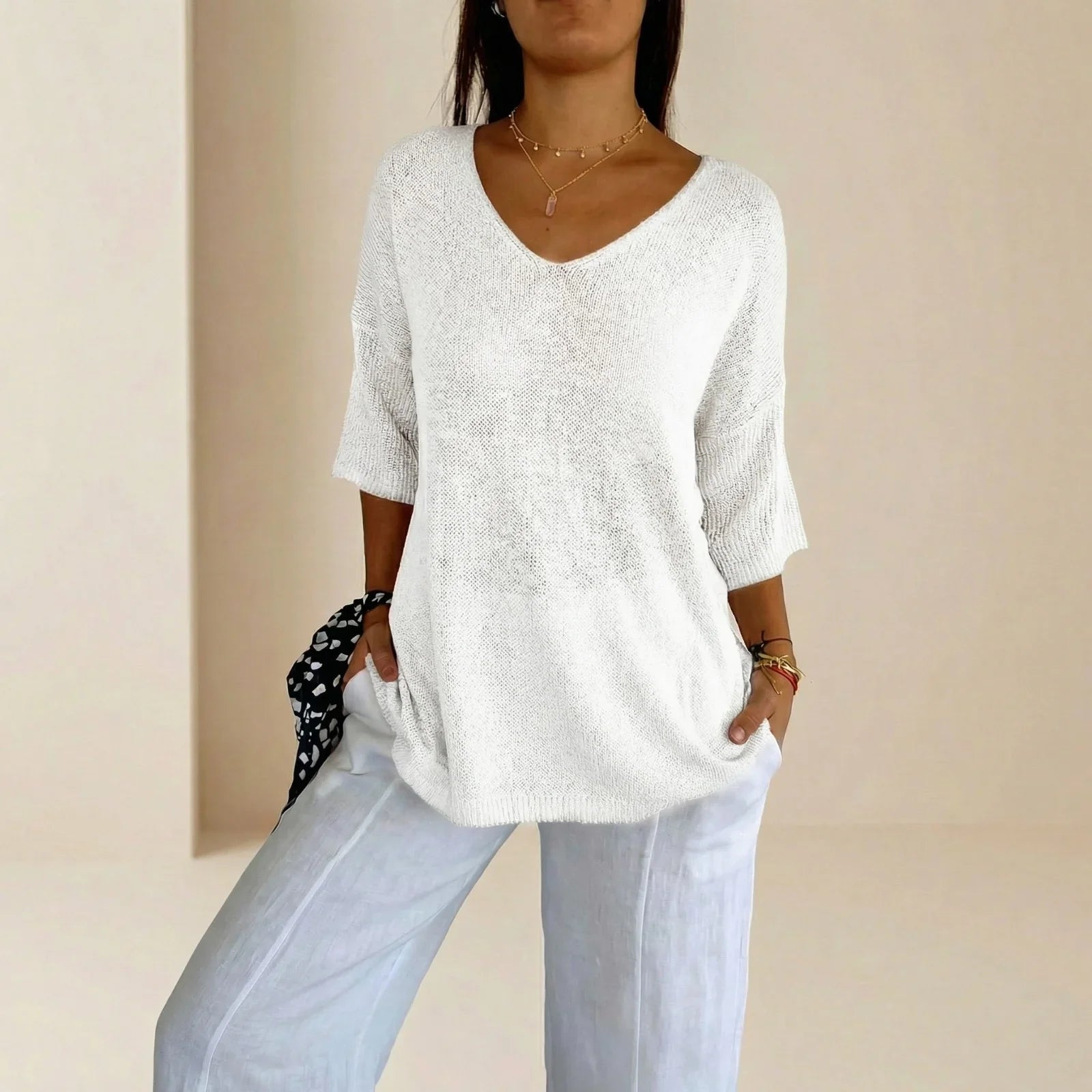 Carmim™ Bluse aus weichem Strick mit strukturierter Masche