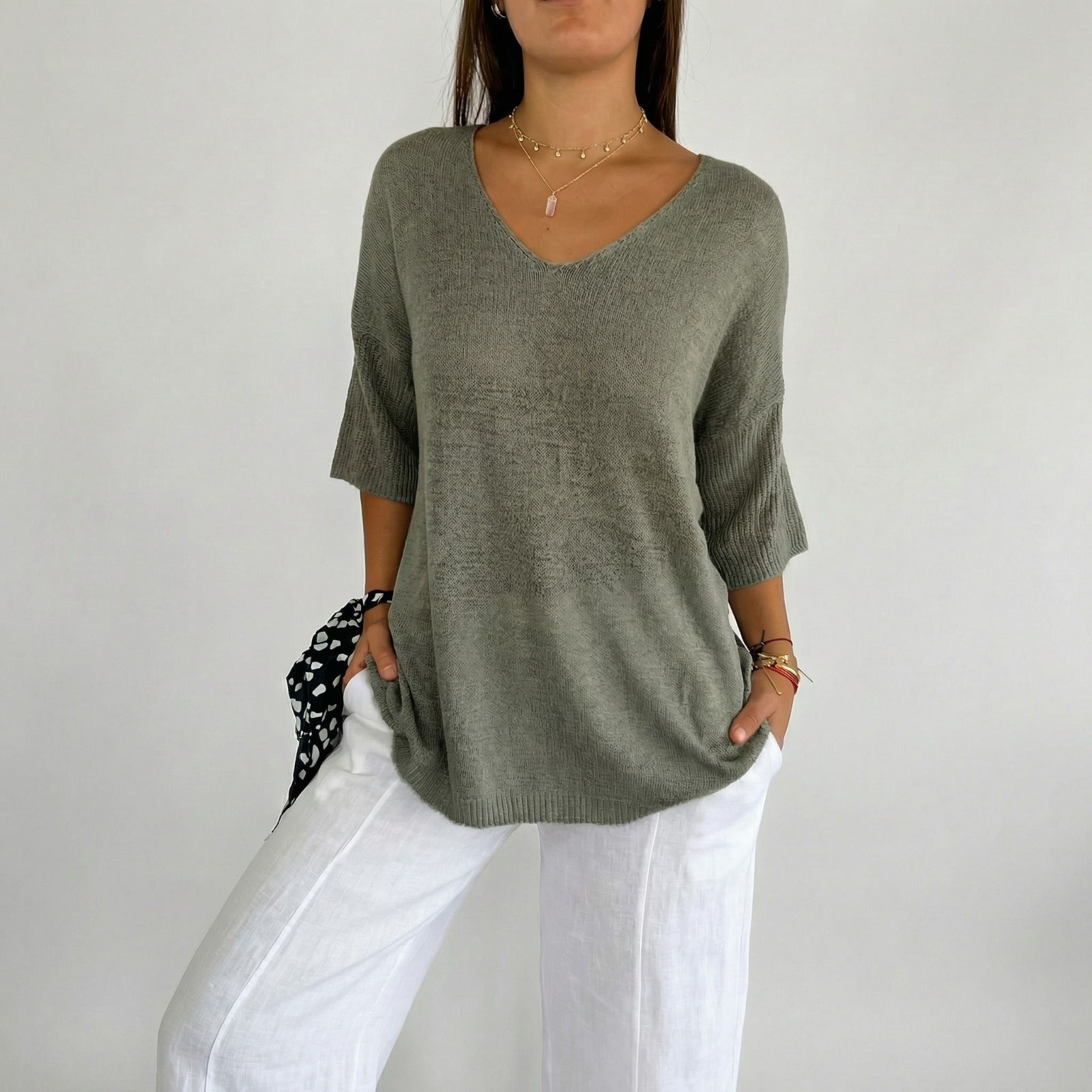 Carmim™ Bluse aus weichem Strick mit strukturierter Masche