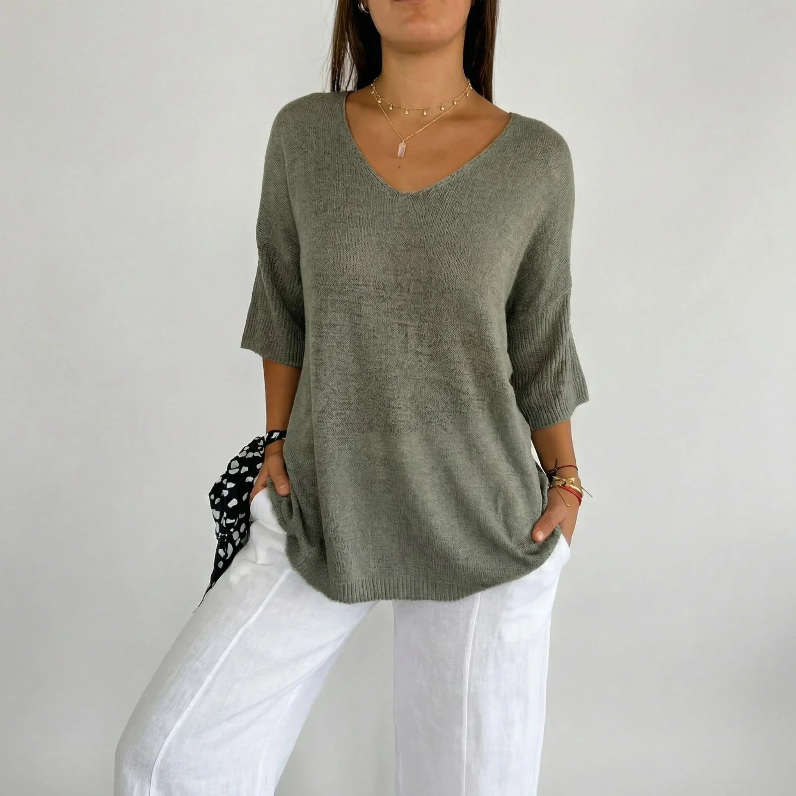 Carmim™ Bluse aus weichem Strick mit strukturierter Masche