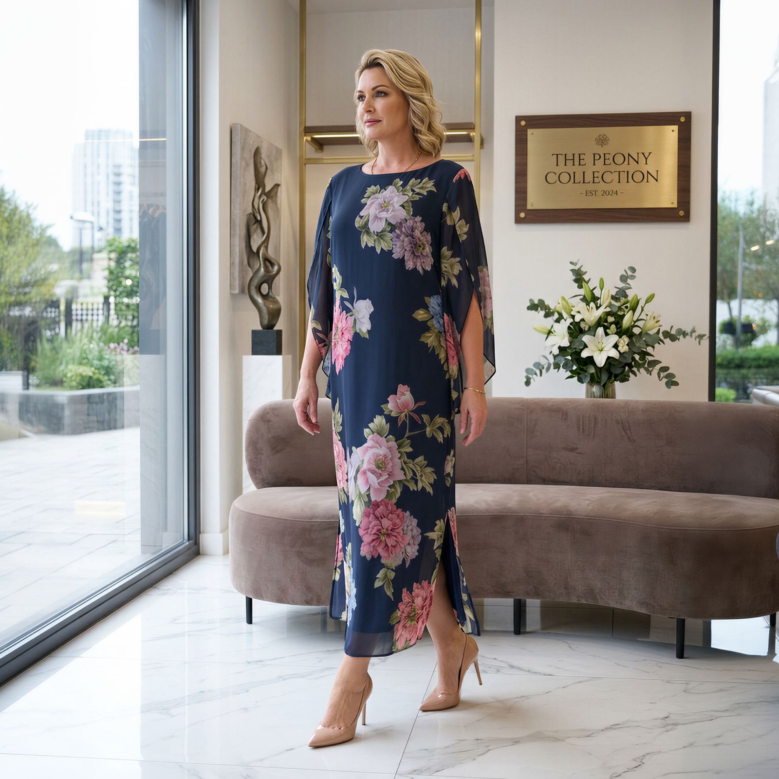 Isabel™ Maxikleid aus Premium-Viskose mit floralem Print