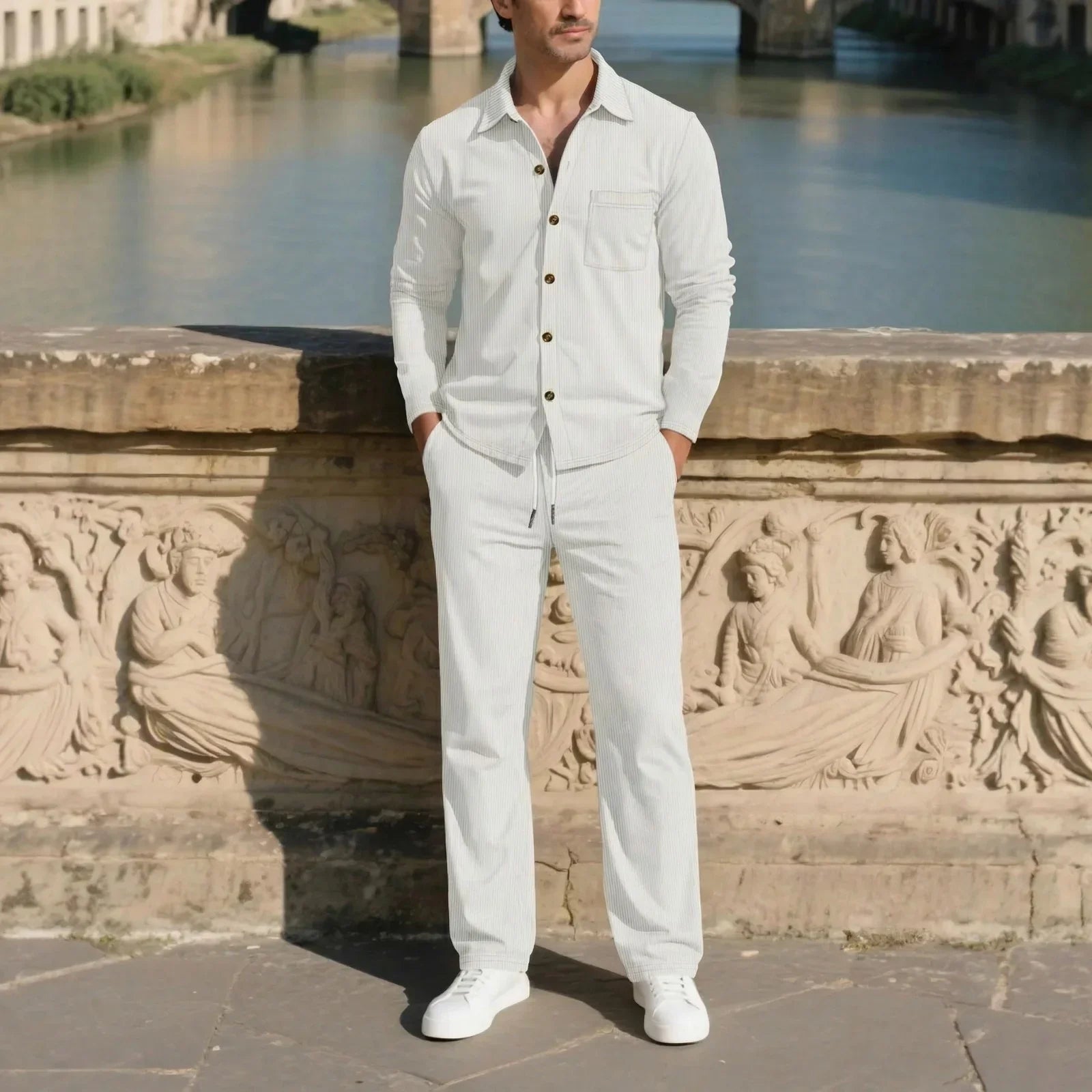 Monte Carlo™ Set mit leichter Textur und Hose mit verstellbarem elastischem Bund
