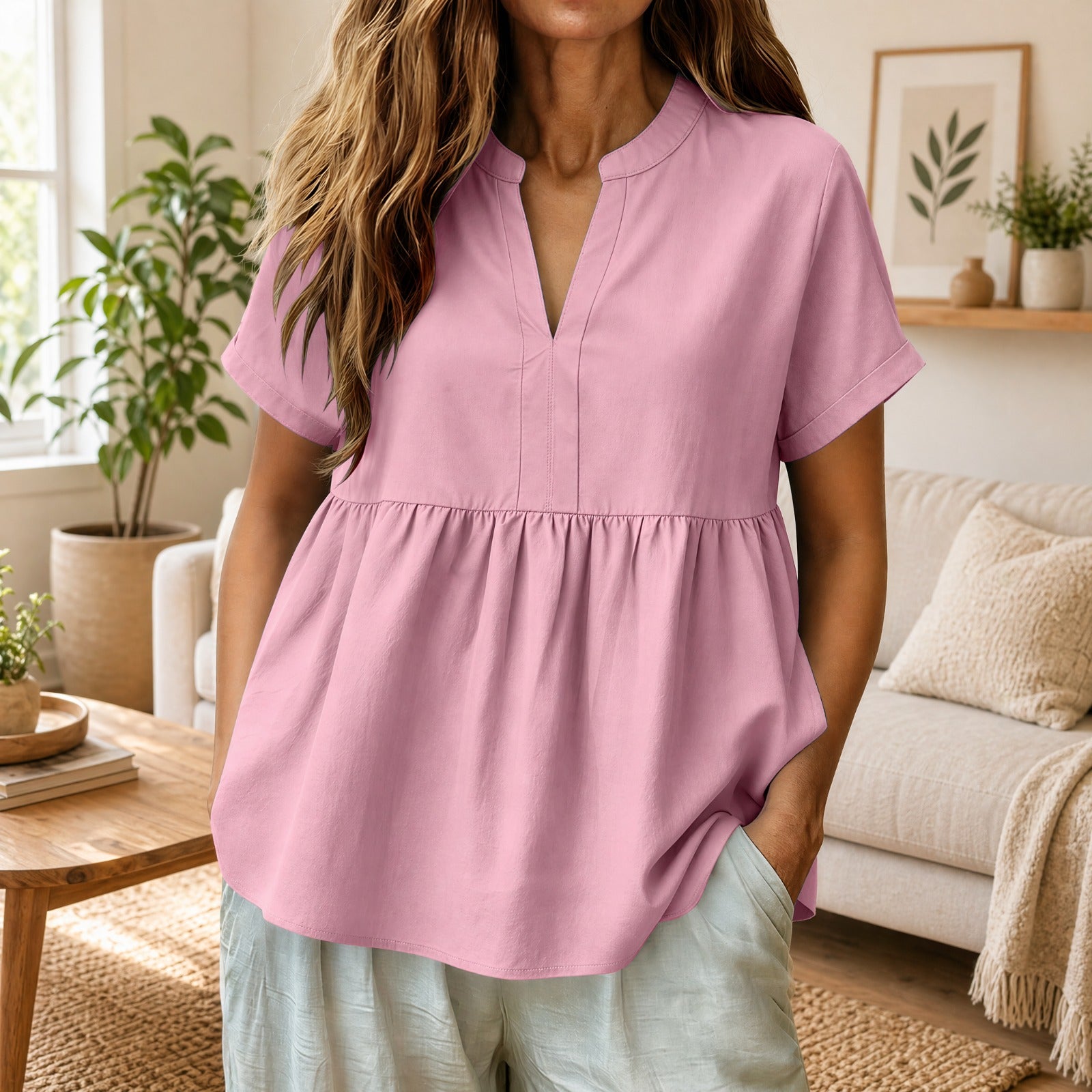 Laura™ Bluse mit Kragen und weichem Griff