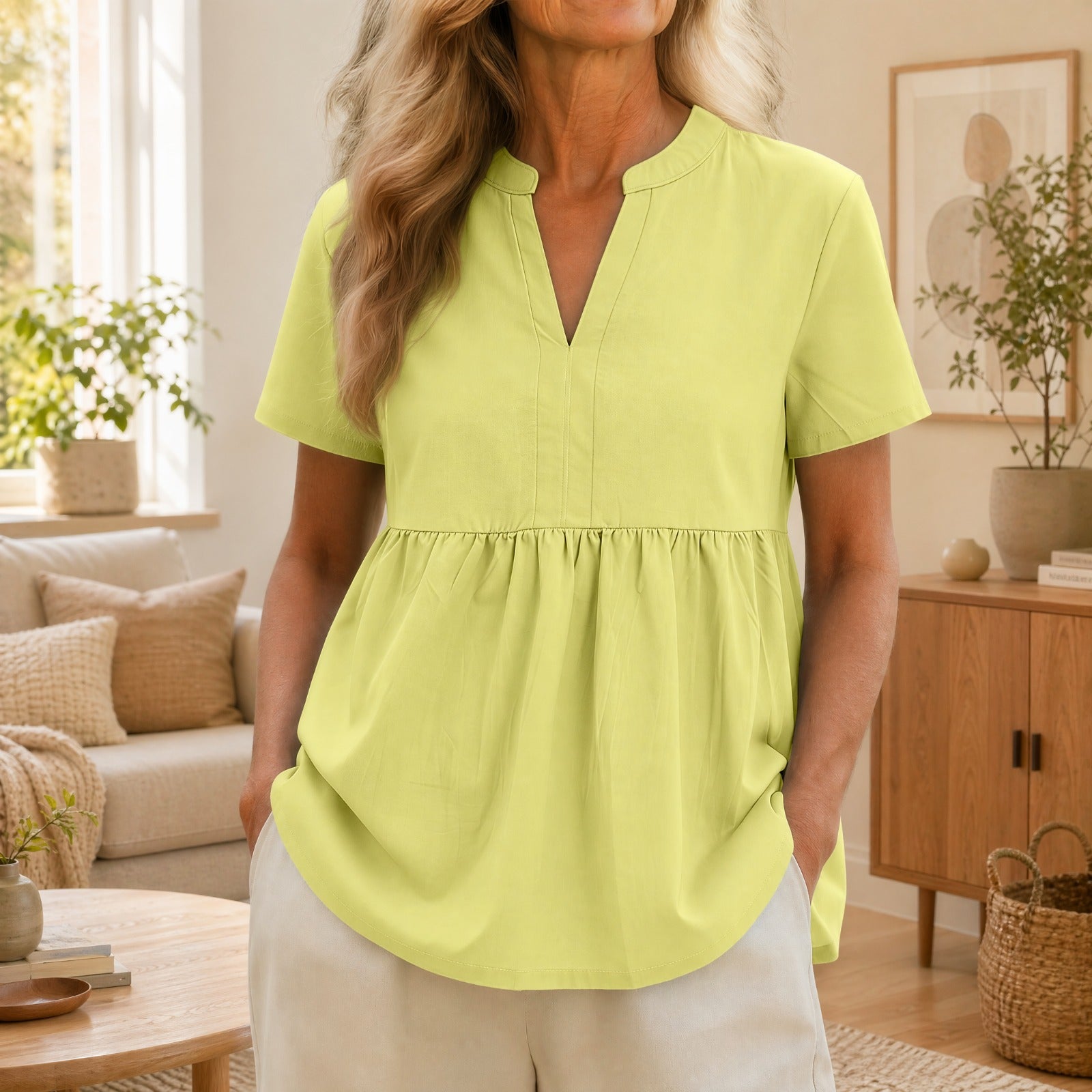 Laura™ Bluse mit Kragen und weichem Griff