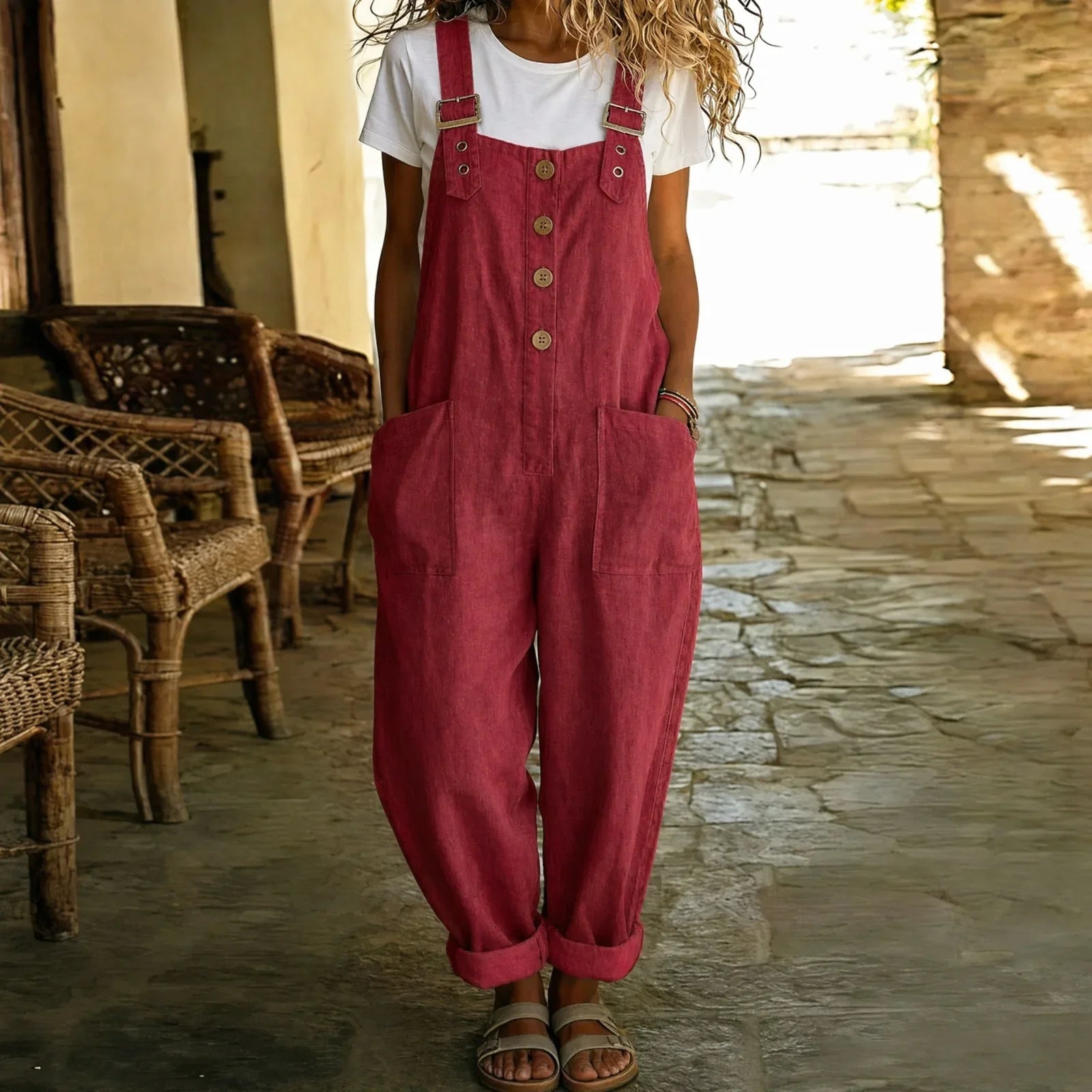 Tau™ Latzhosen-Stil Jumpsuit mit funktionalen Taschen