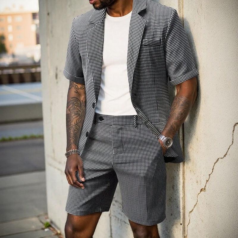 Montreux™-Set im Maßschneider-Stil mit Kurzärmeligem Blazer und Klassischen Karierten Shorts