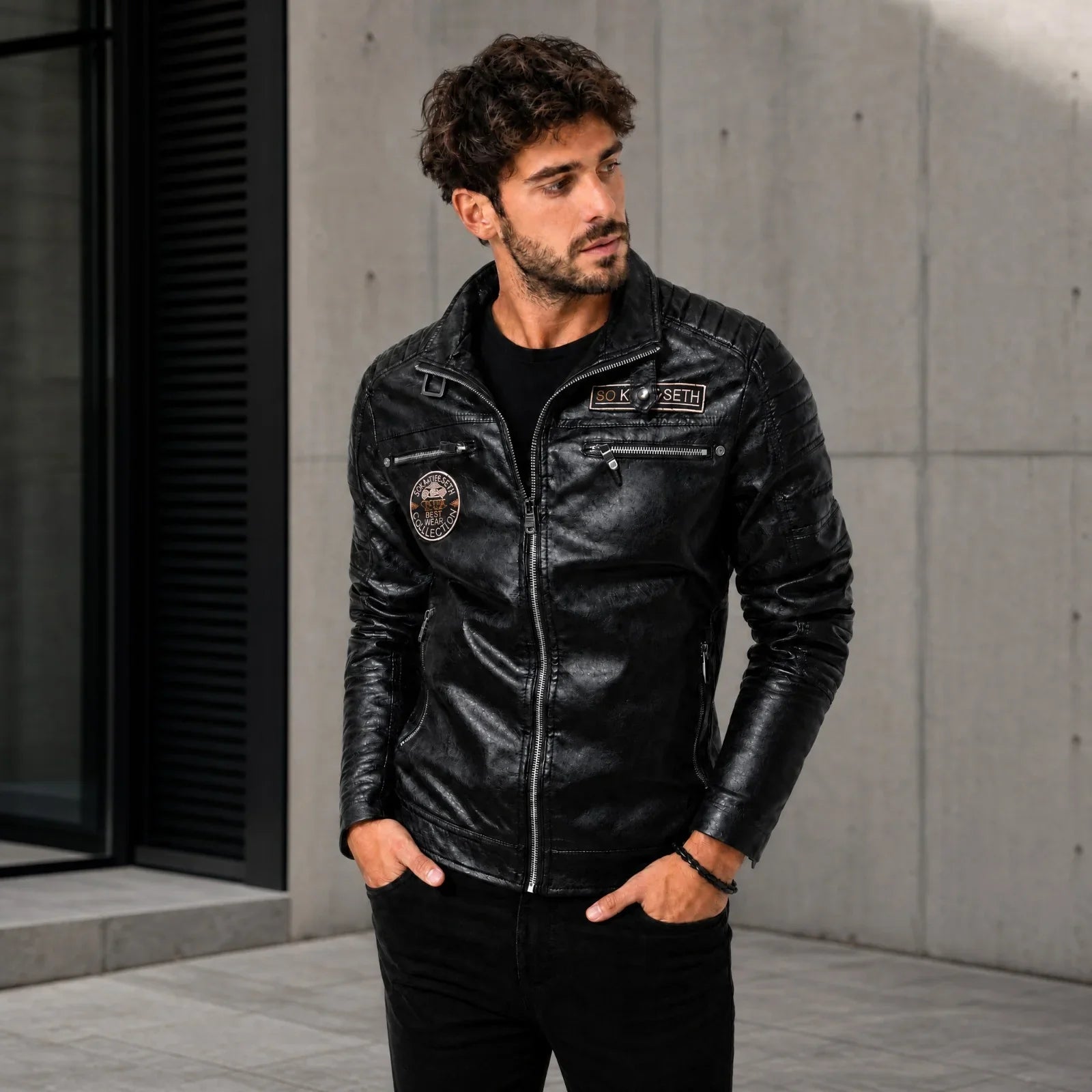 Vorreiter™ Premium Lederjacke mit Stehkragen