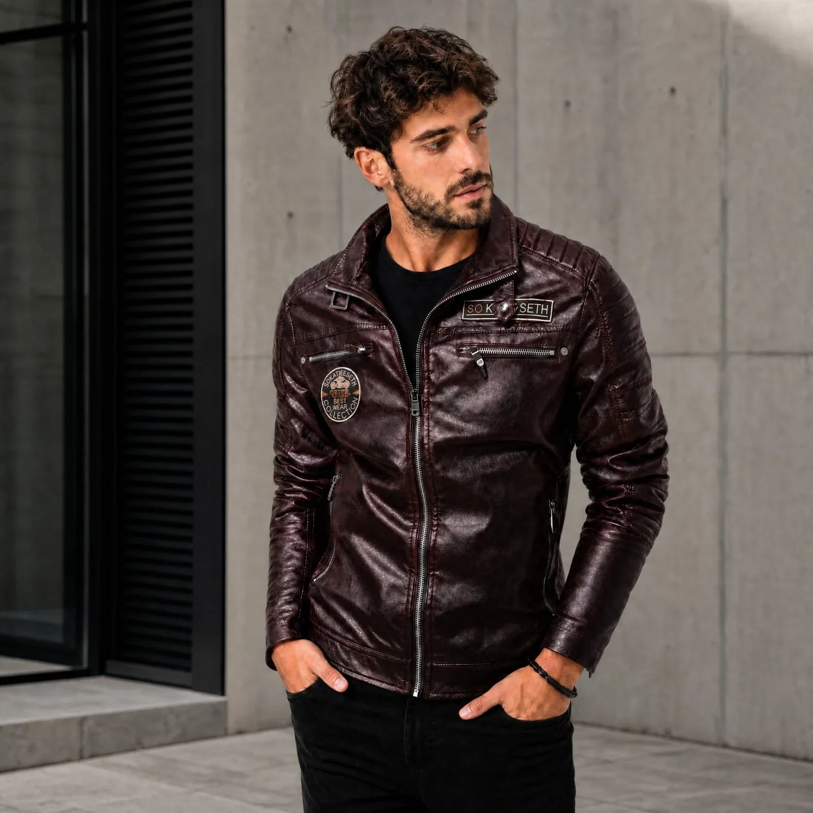 Vorreiter™ Premium Lederjacke mit Stehkragen
