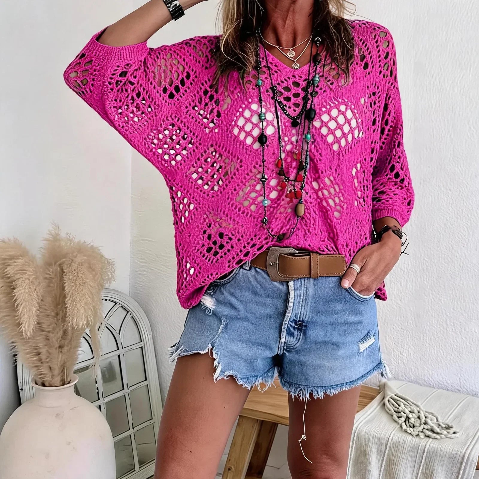 CityBreeze™ Top aus Ajourstrick mit lockerem Schnitt