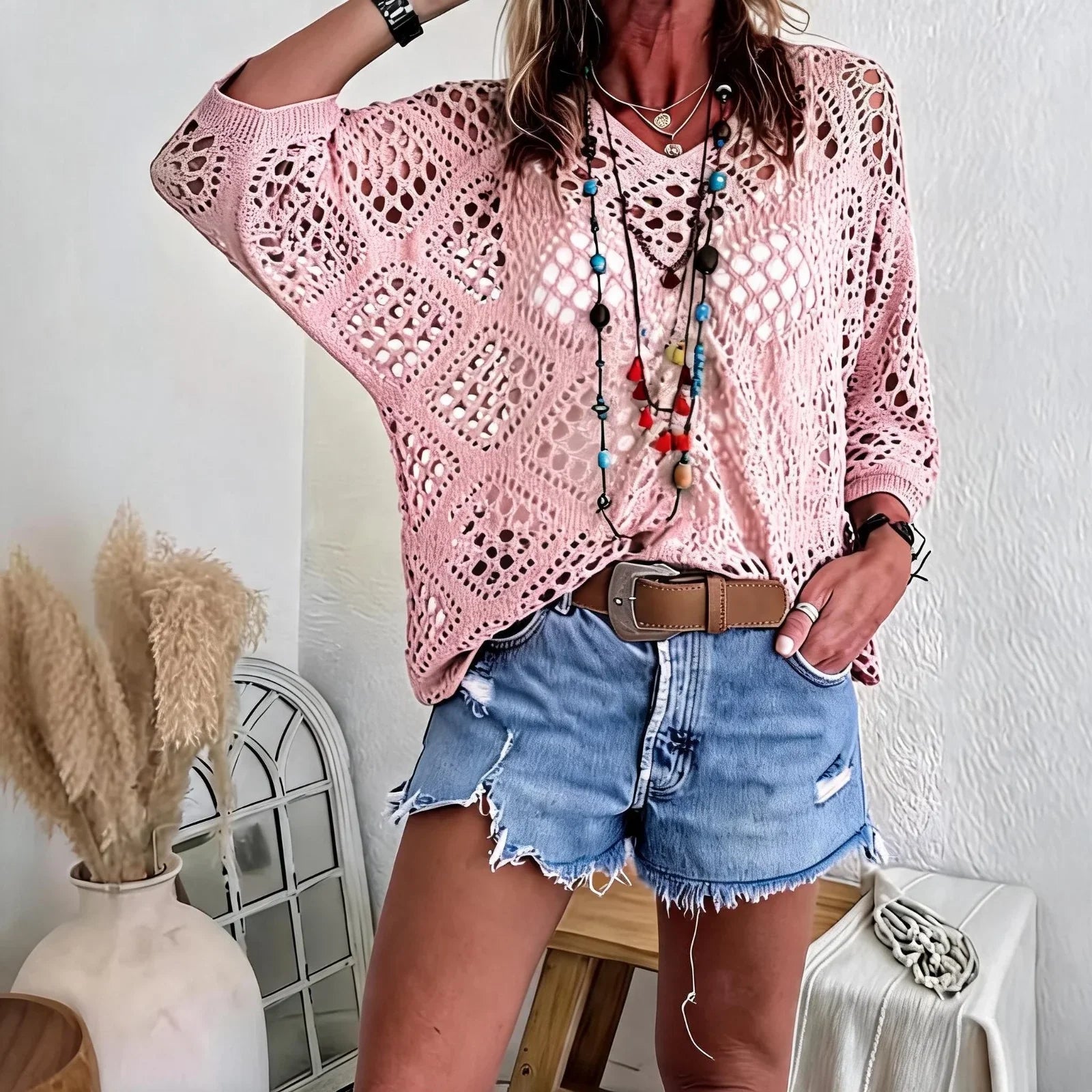 CityBreeze™ Top aus Ajourstrick mit lockerem Schnitt