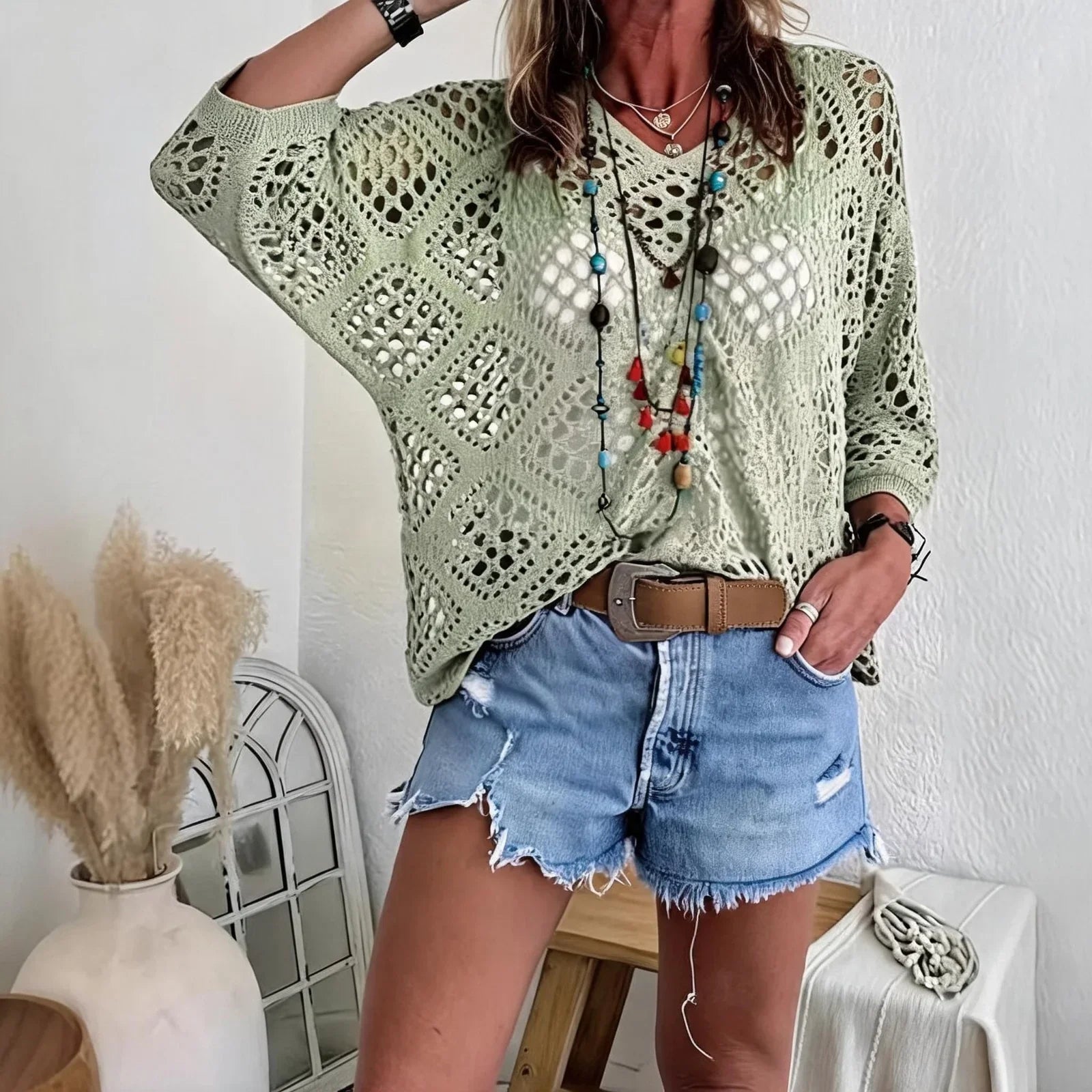 CityBreeze™ Top aus Ajourstrick mit lockerem Schnitt