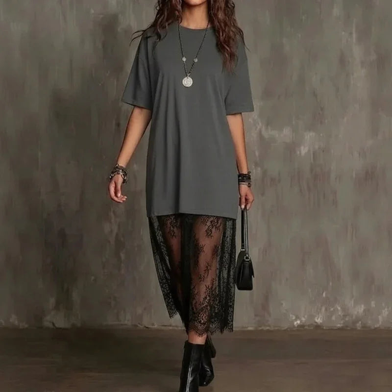 Lorient™ Maxikleid mit Transparentem Spitzenrock