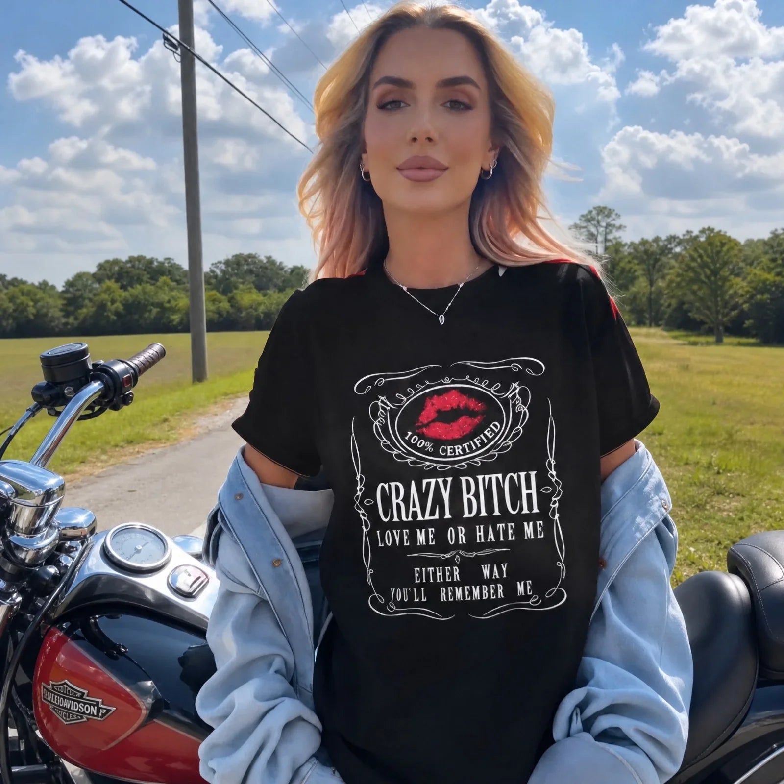 Skye™ Kurzarm-T-Shirt mit Vintage-Frontprint