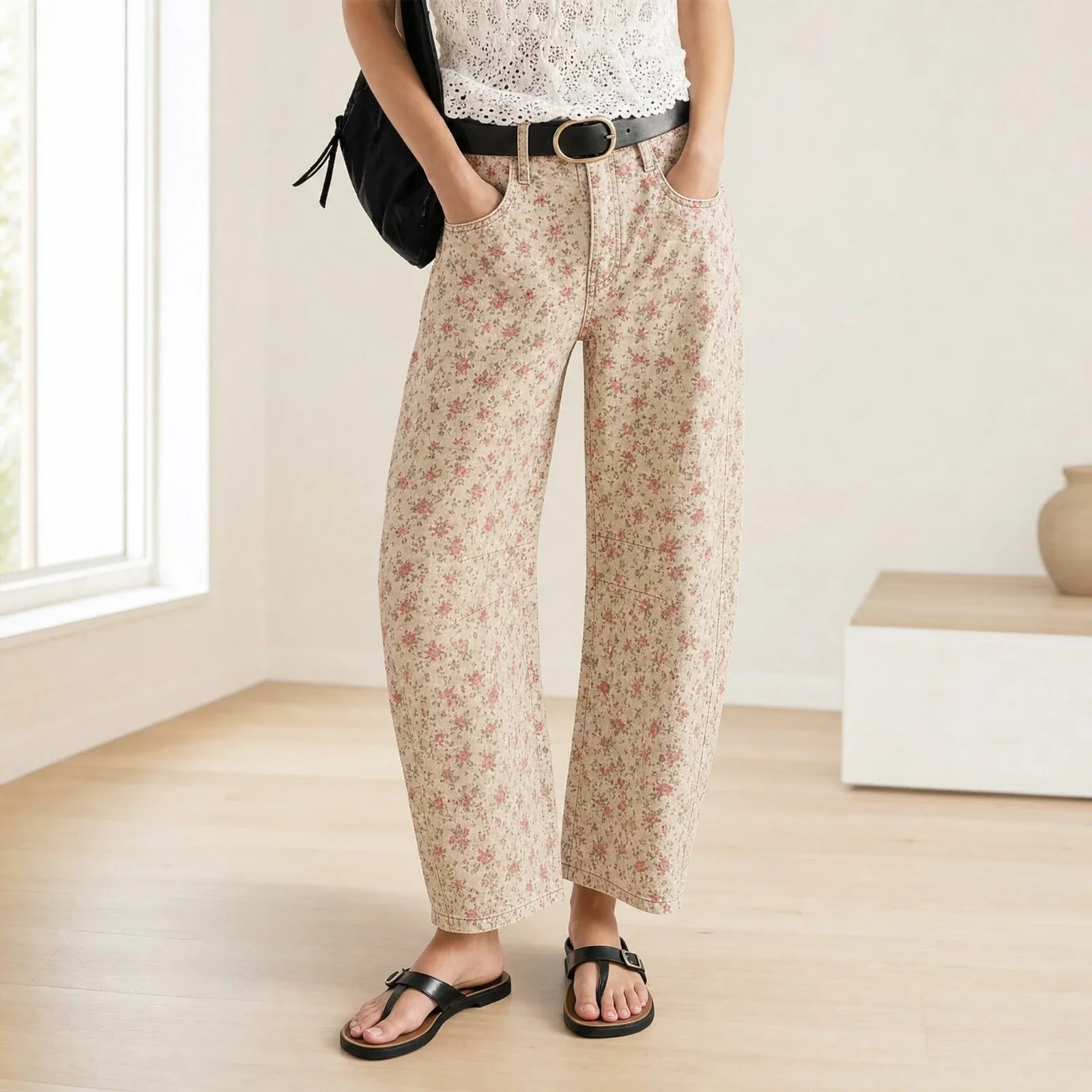 Alvida™ Hose mit Blumenmuster und weitem Fall