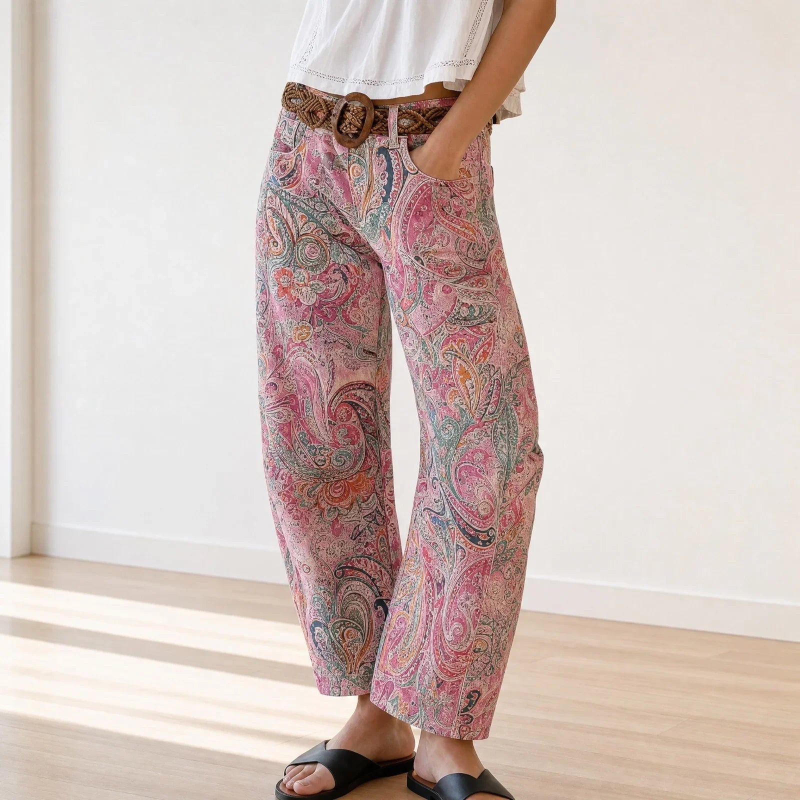 Alvida™ Hose mit Blumenmuster und weitem Fall