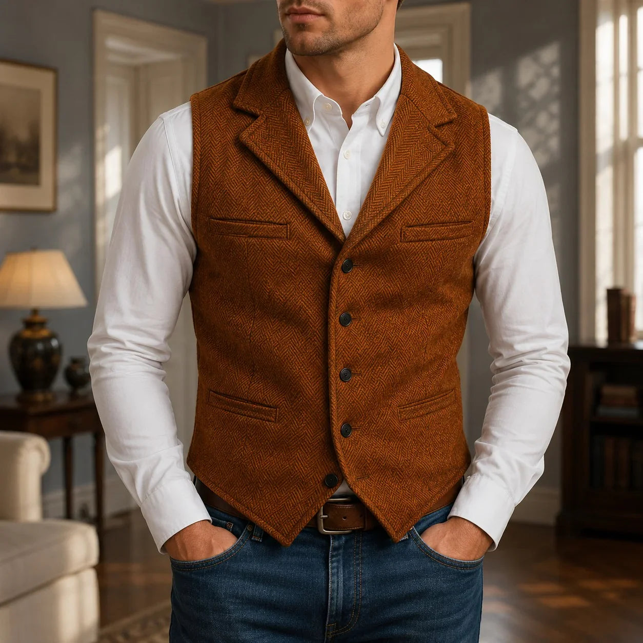 Harrison™ Weste mit Klassischer Struktur und Perfekter Passform