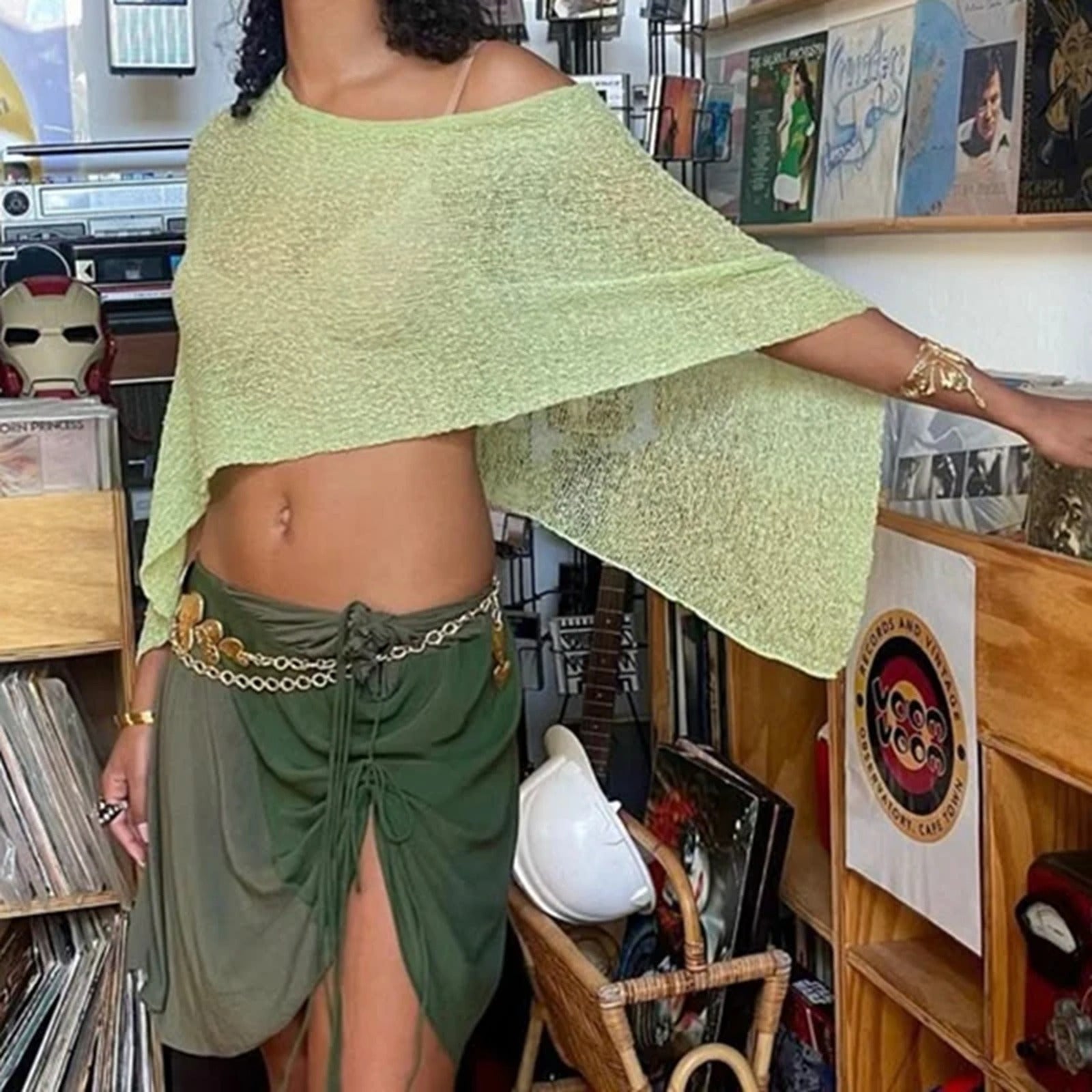 Melissa™ Poncho-Stil-Strickbluse aus Leichtem Strick