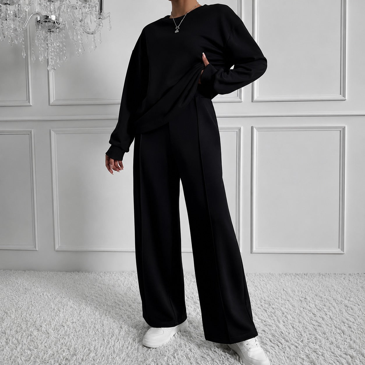 Estelle™ Set mit Weiter Langarmbluse und Wide-Leg-Hose