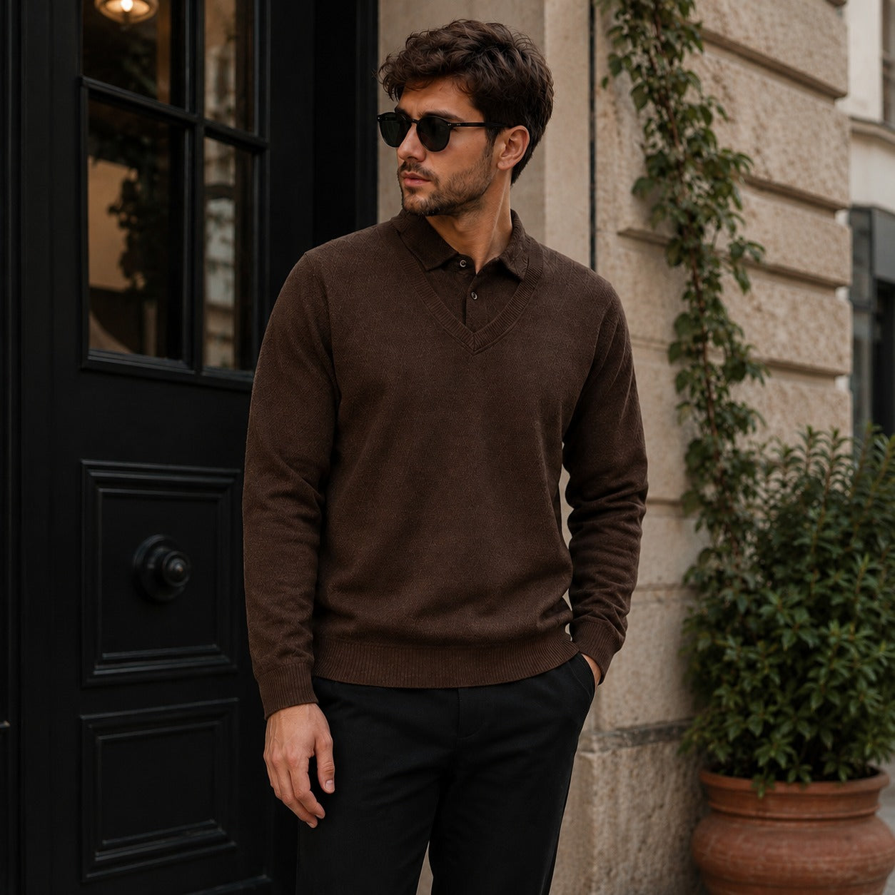 Lyon™ Premium-Strickpullover mit Integriertem Polokragen