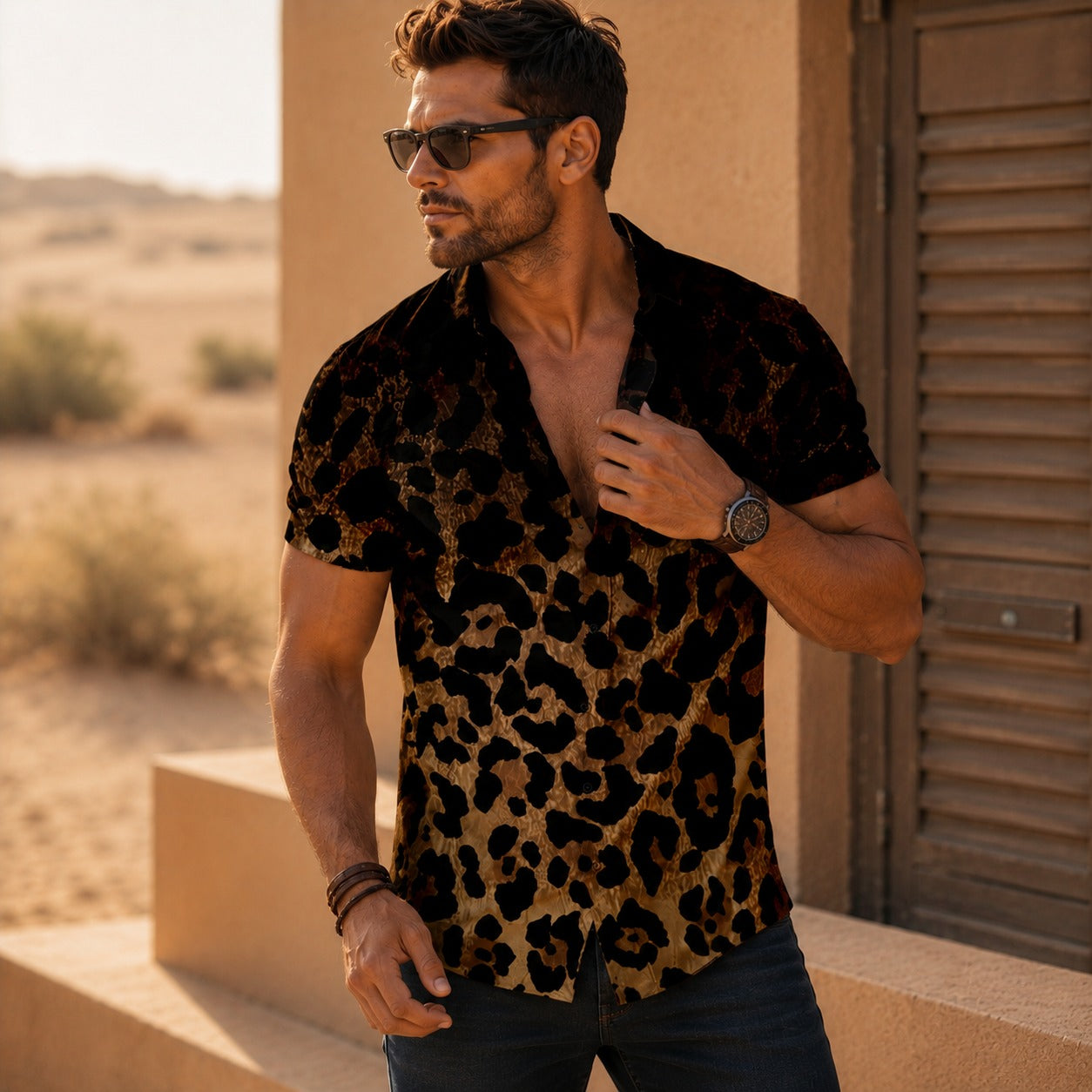 Leo™ Hemd mit Animal-Print im Farbverlauf